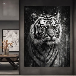 Tiger in Black & White - NicheCanvas