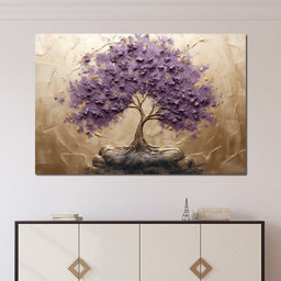 Golden Grove in Purple Hues - NicheCanvas
