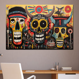 Vibrant Tribal Spirit Montage - NicheCanvas