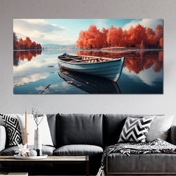 Canoe on the Lake - NicheCanvas