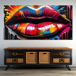 Graffiti Lips Splash - Johanjjf - NicheCanvas