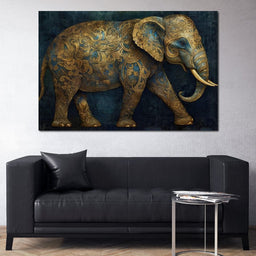 Gilded Grey Elephant - NicheCanvas