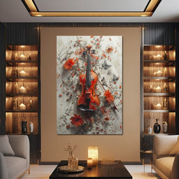 Violin Melody in Bloom - NicheCanvas