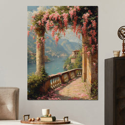 Blossomed Lakeside Retreat - NicheCanvas