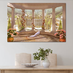 Classical Garden & Waterfall - NicheCanvas