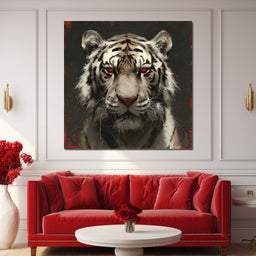 Tiger Gaze in Ember Hue - NicheCanvas