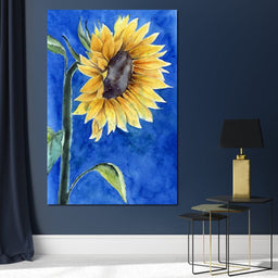 Watercolor Sunflower - NicheCanvas