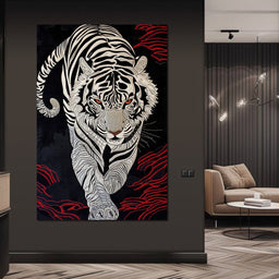 White Tiger of Shadows - NicheCanvas
