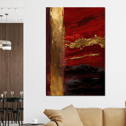 The Lush Layers Collection: Dark Red & Gold 04 - NicheCanvas