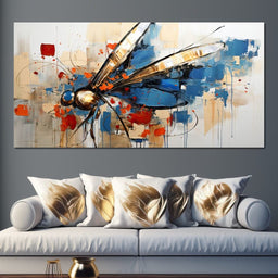 Golden Royal Geometric Dragonfly 01 - Wildrose Creations - NicheCanvas