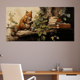 Autumn Tales of a Scholarly Squirrel - NicheCanvas