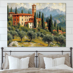 Tuscan Serenity Amidst Peaks - NicheCanvas