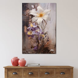 Fleeting Bloom in Grisaille - NicheCanvas