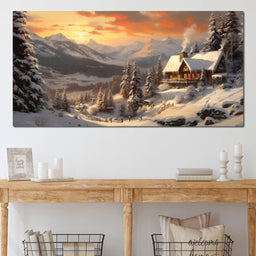 Christmas Cottage - NicheCanvas