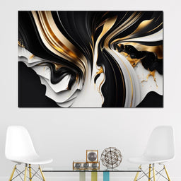 Marble-Lux Collection: Vibrant White & Gold Marble 09 - NicheCanvas