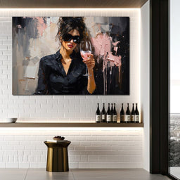 Effervescence in Ebony and Pink - NicheCanvas