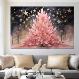 Pink Pine Tree - NicheCanvas