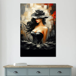 Noir Elegance in Bloom - NicheCanvas