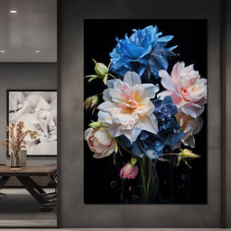 Midnight Flower Symphony - NicheCanvas