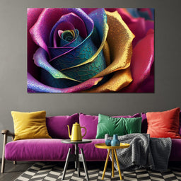 Digital Flower in Multicolor - NicheCanvas