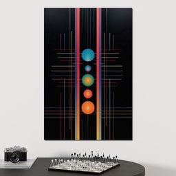 Futuristic Striped Colors - NicheCanvas