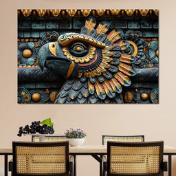 Aztec Serpent in Twilight - NicheCanvas