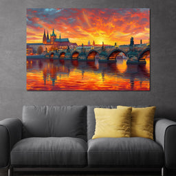 Sunset Over Prague - NicheCanvas