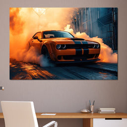 Hellcat Burnout - Rider Art - NicheCanvas