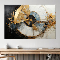 Azure Gold Horizon Fusion - Tanni Cylon - NicheCanvas