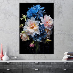 Midnight Flower Symphony - NicheCanvas