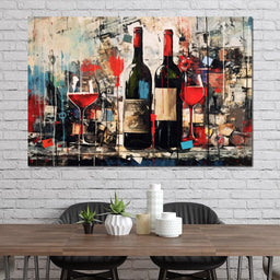 Red Wine Graffiti - NicheCanvas