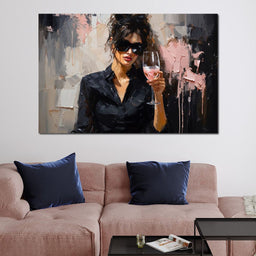 Effervescence in Ebony and Pink - NicheCanvas