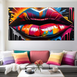Graffiti Lips Splash - Johanjjf - NicheCanvas