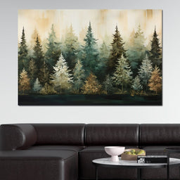 Pine Trees Forest - NicheCanvas