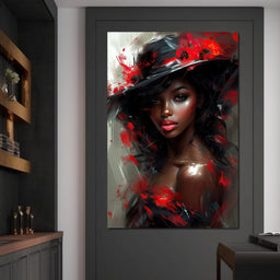 Sable Elegance with Poppy Flair - NicheCanvas