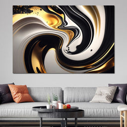 Marble-Lux Collection: Vibrant White & Gold Marble 04 - NicheCanvas