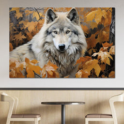 Autumnal Arctic Wolf - NicheCanvas