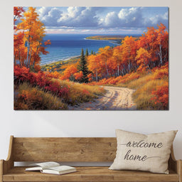 Autumn Embrace by the Shore - NicheCanvas
