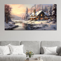 Christmas Cottage Home - NicheCanvas