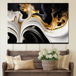 Marble-Lux Collection: Vibrant White & Gold Marble 06 - NicheCanvas