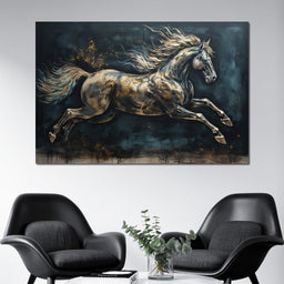 Gilded Running Horse - NicheCanvas