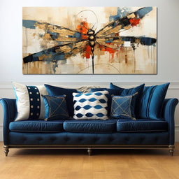 Golden Royal Geometric Harmony Dragonfly - Wildrose Creations - NicheCanvas