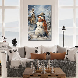 Christmas Snowman - NicheCanvas