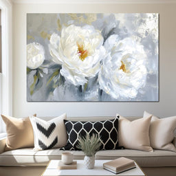 Golden Flecks on Petal Drifts - NicheCanvas