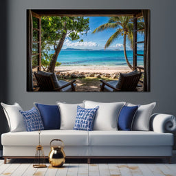Tropical Serenity Window - NicheCanvas