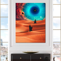 Two Veiled Silhouettes in the Desert Dunes - Gen Z - NicheCanvas