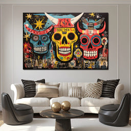 Tribal Skull Symphony - NicheCanvas