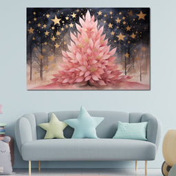 Pink Pine Tree - NicheCanvas