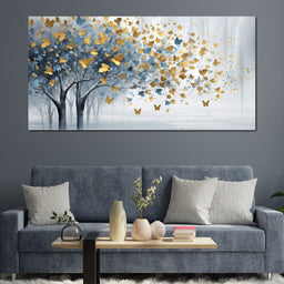 A Touch of Blue in a Golden Grove - NicheCanvas