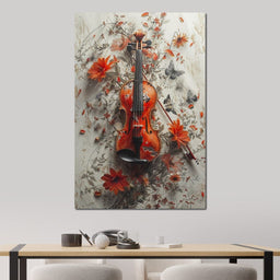 Violin Melody in Bloom - NicheCanvas
